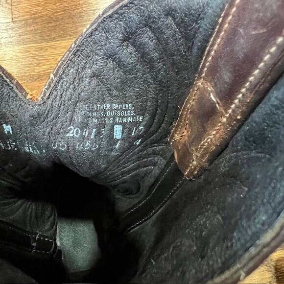 VTG Code West Brown Leather Cowgirl Boots Womens 7M Pointed Toe Western Boho - Picture 8 of 11